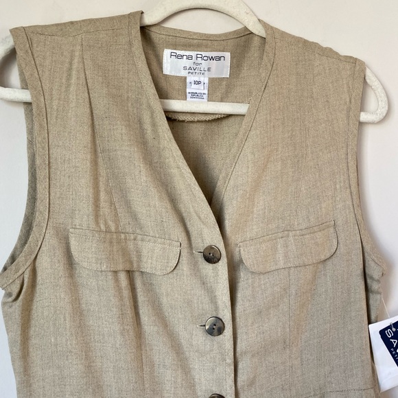Rena Rowan Saville Petite Jute Key Largo Safari Beige Vest Size 10P - Picture 7 of 17